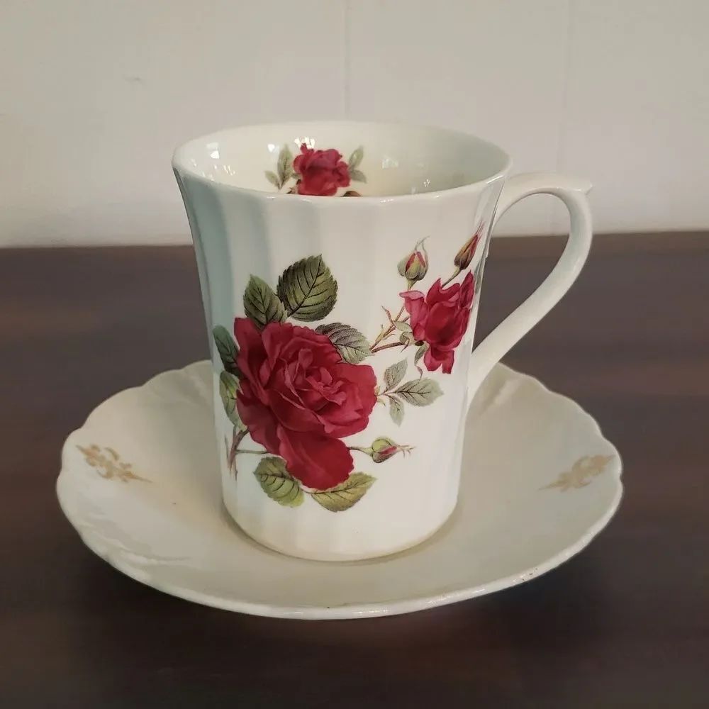 Beautiful Vtg Floral Allyn Nelson Collection Fine Bone China Cup Made in England